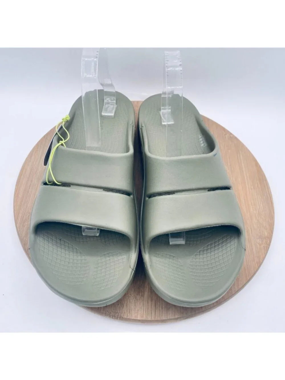 Oofos Sandals Mens 12 Green Rubber Ooaah Slip On Comfort Recovery Slides